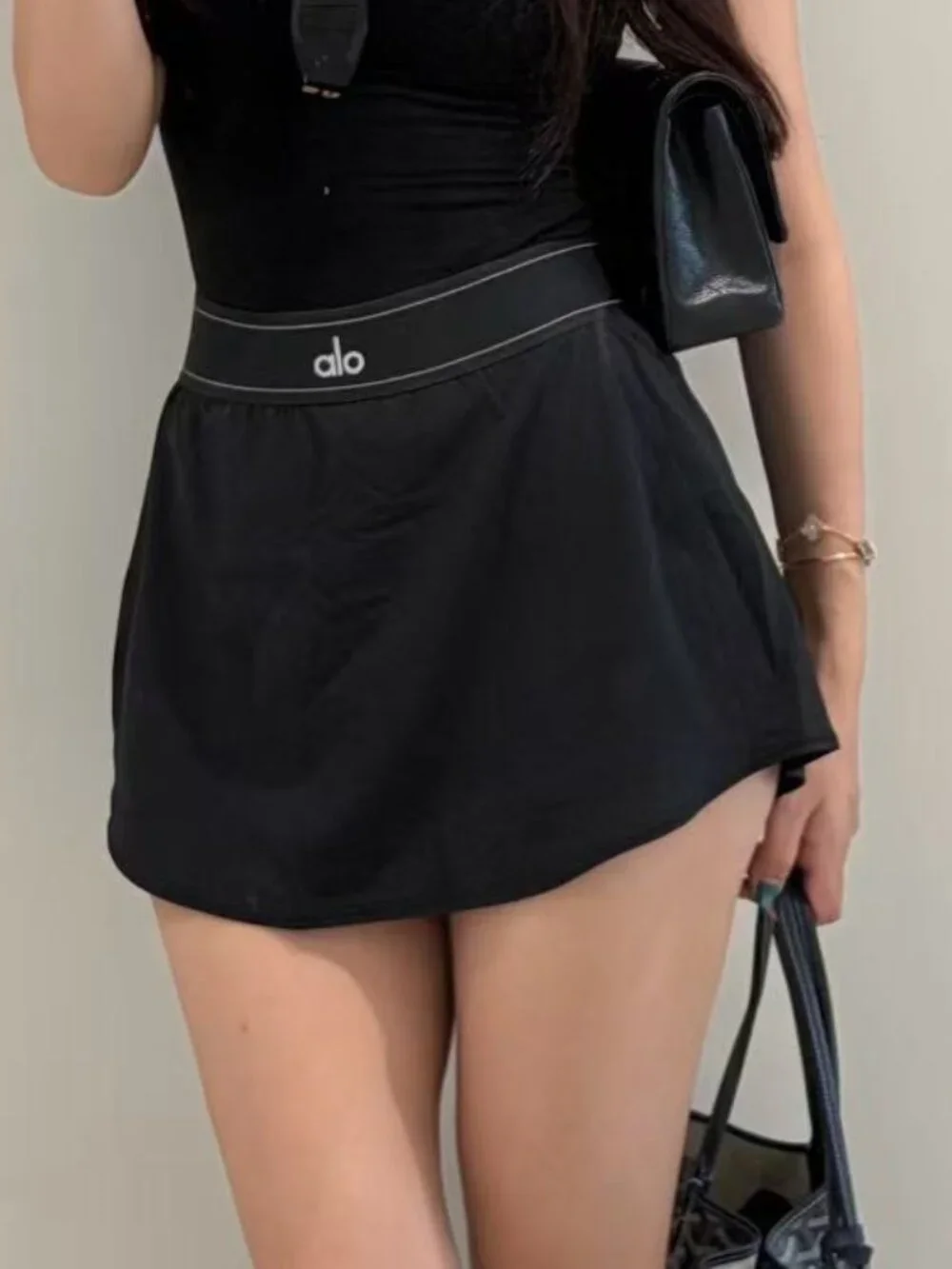💛ALO Yoga Match Point Skirt NWT | Black Tennis Skort🌻 | Athleisure